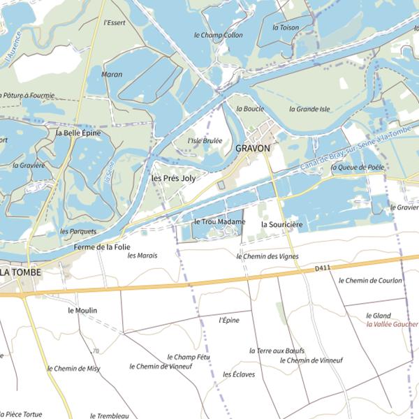Plan cartographique de Les Marais