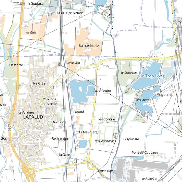 Plan cartographique de Les Muriers