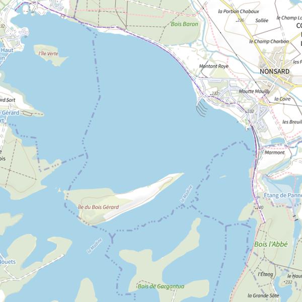 Plan cartographique de Les Pêcheurs de Madine