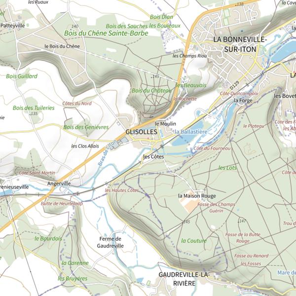 Plan cartographique de Les Prés de la Rochette