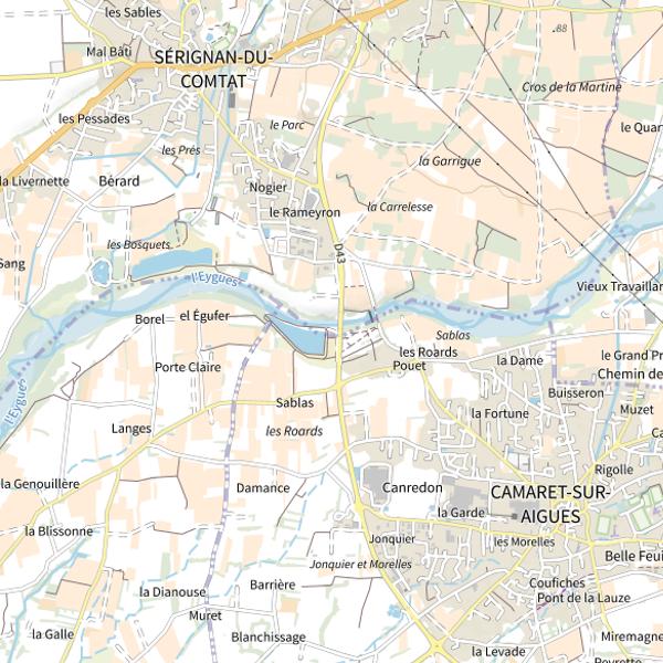 Plan cartographique de Les Sablas
