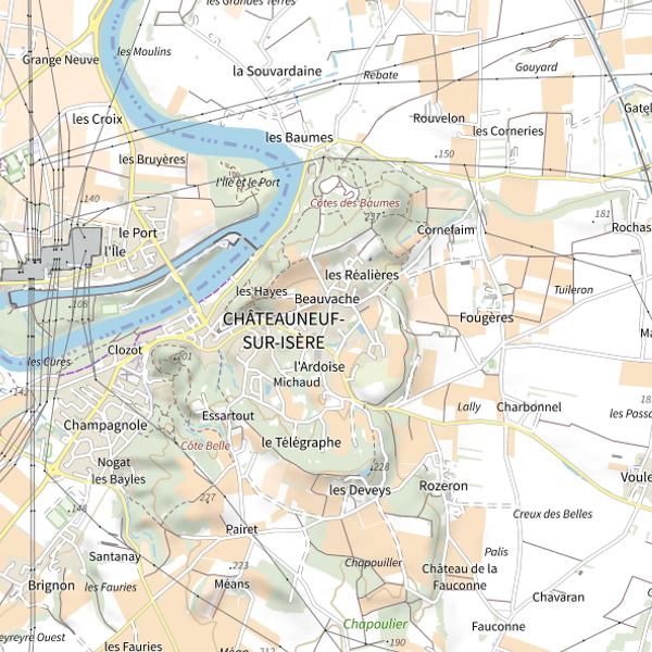 Plan cartographique de Les Sablières
