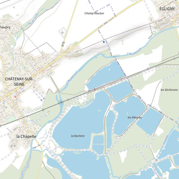 Plan cartographique de Les Secherons