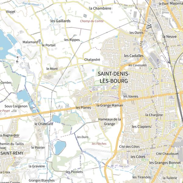 Plan cartographique de Les Sources du Pisseur (Saint-Denis-lès-Bourg)