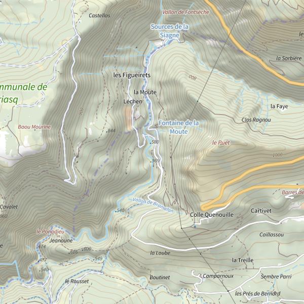Plan cartographique de Les sources