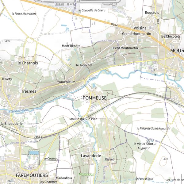 Plan cartographique de Les Tires-Bouchons de Pommeuse