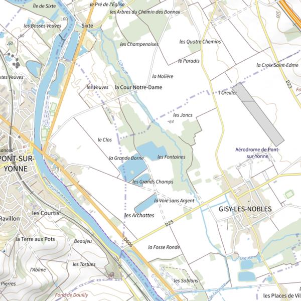Plan cartographique de Les Tomery's