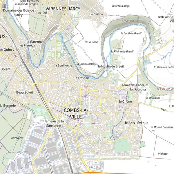 Plan cartographique de Les Trois Moulin