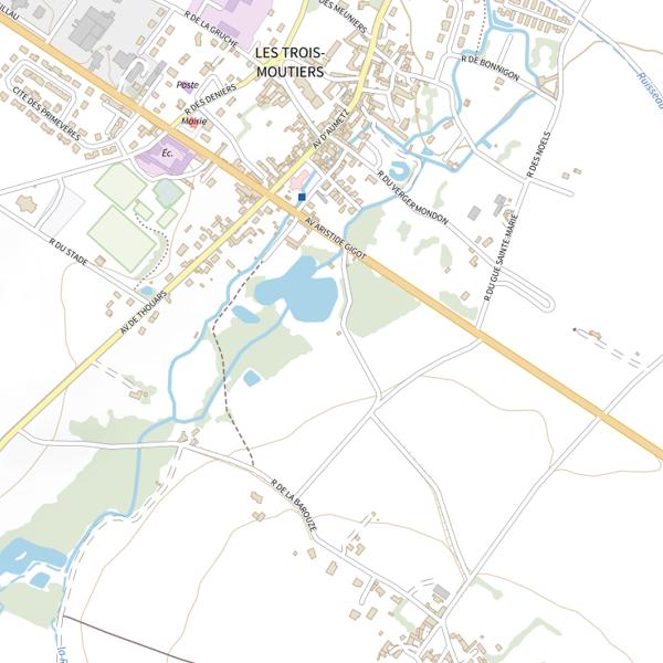 Plan cartographique de Les Trois Moutiers