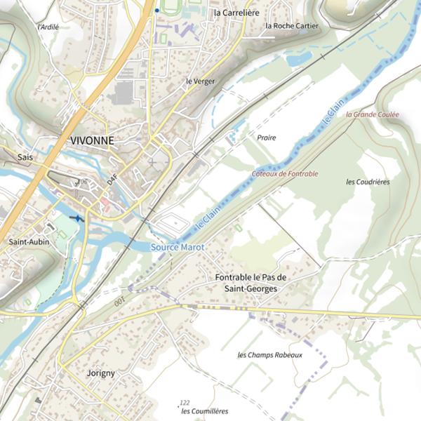 Plan cartographique de Les Trois Rivieres (Clain)