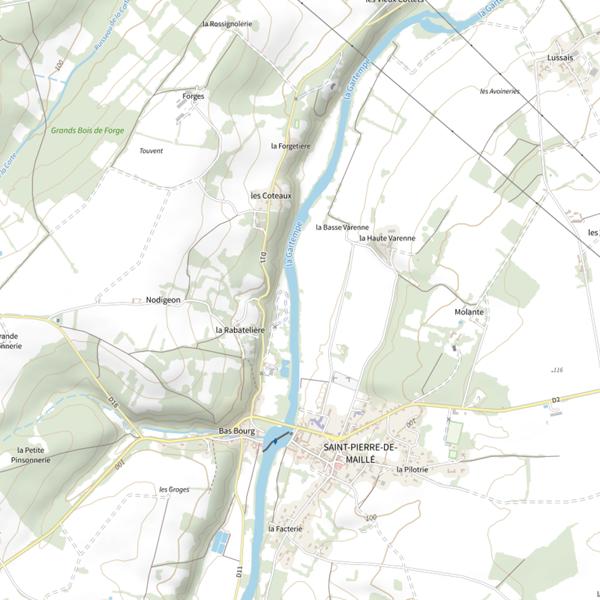 Plan cartographique de Les Varennes (La Gartempe)