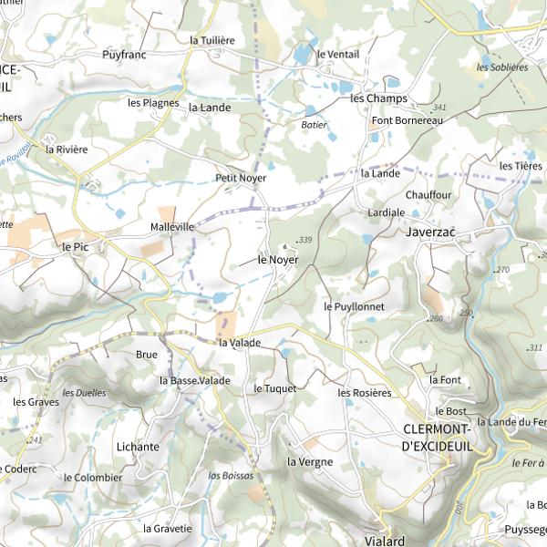 Plan cartographique de Les Vaux