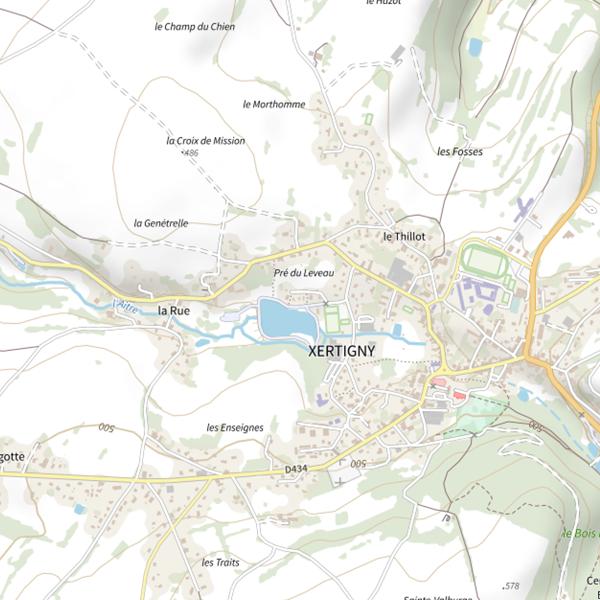 Plan cartographique de Les Woodies