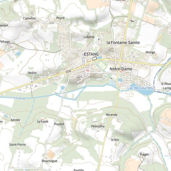 Plan cartographique de L'Estang à Estang