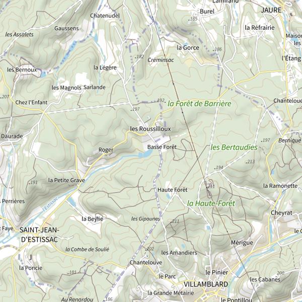 Plan cartographique de L'Estissac