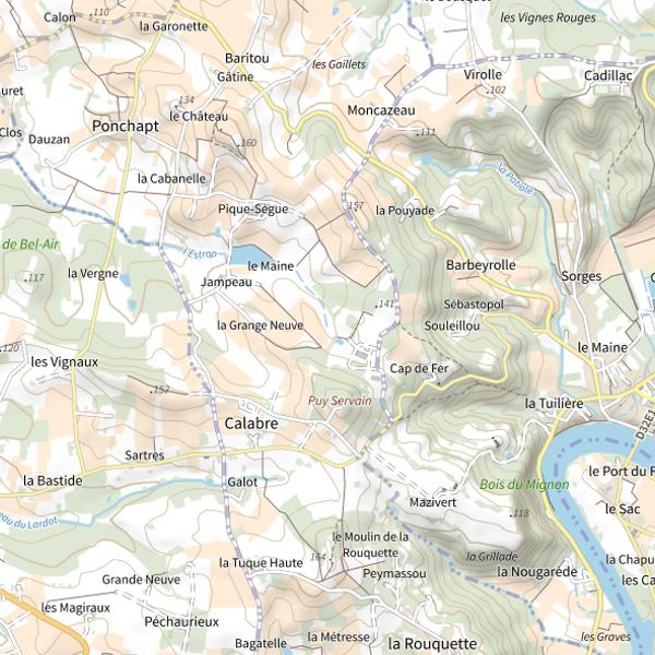 Plan cartographique de L'Estropt