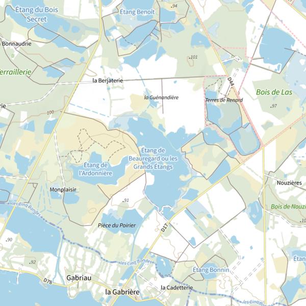 Plan cartographique de L'Étang au rêve de Michel