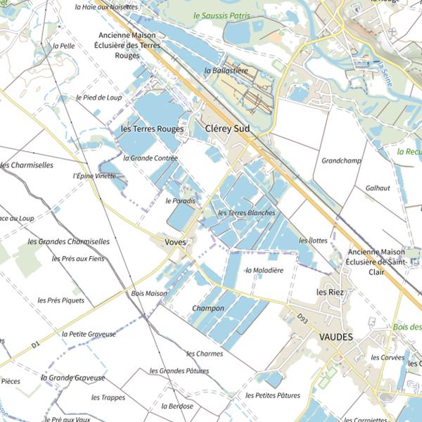 Plan cartographique de l'Étang aux 3 Étoiles