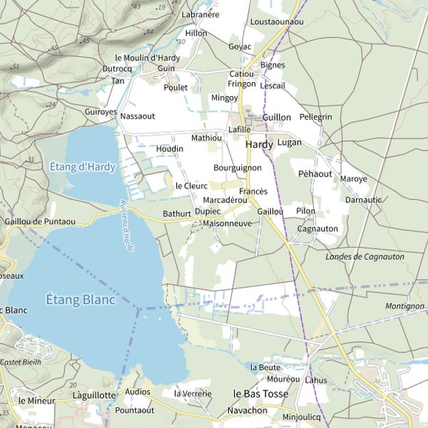 Plan cartographique de L'Étang Blanc (Soustons)