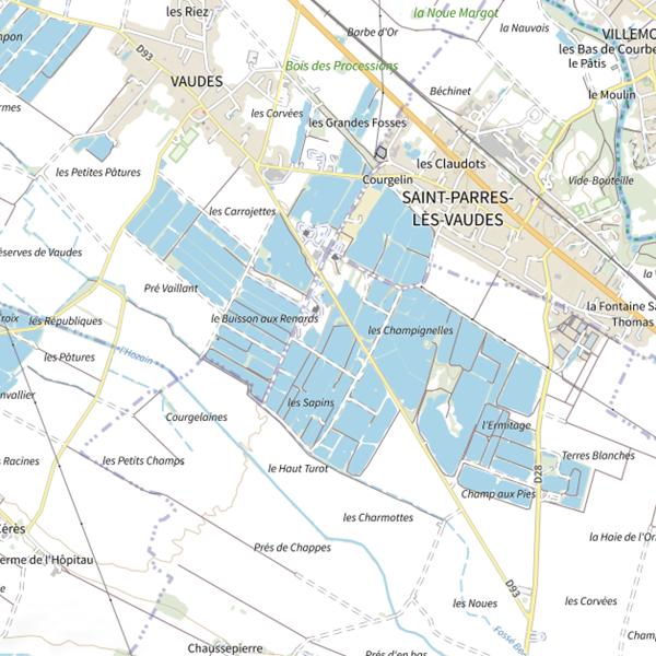 Plan cartographique de l'Étang de l'Anodonte