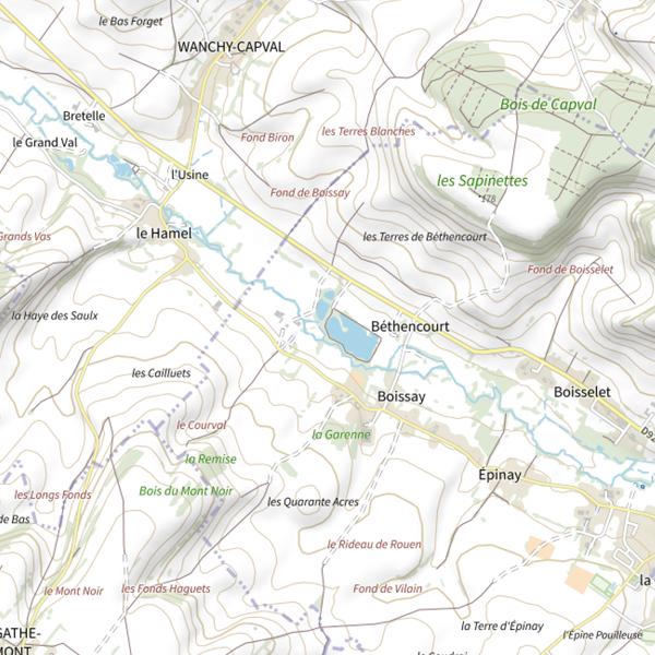 Plan cartographique de L'Étang de Londinières