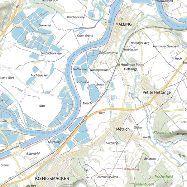 Plan cartographique de l'Étang du Bruch
