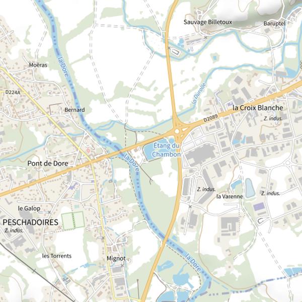 Plan cartographique de L'Étang du Chambon - Carpodrome
