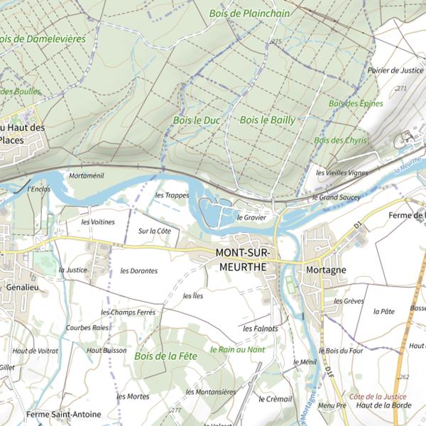 Plan cartographique de l'Étang Job