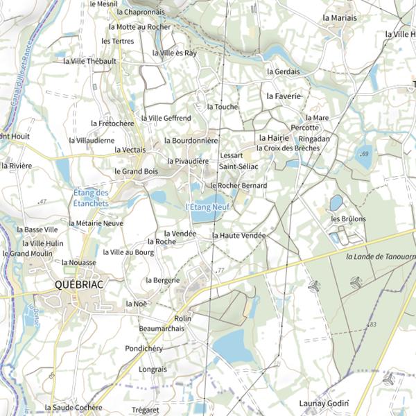 Plan cartographique de L'Étang Neuf