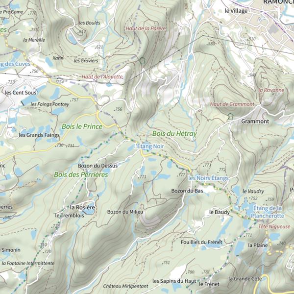 Plan cartographique de L'Étang Noir