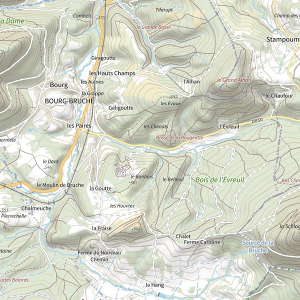 Plan cartographique de L'Evreuil