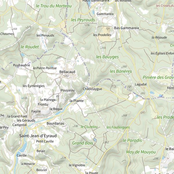 Plan cartographique de L'Eyraud