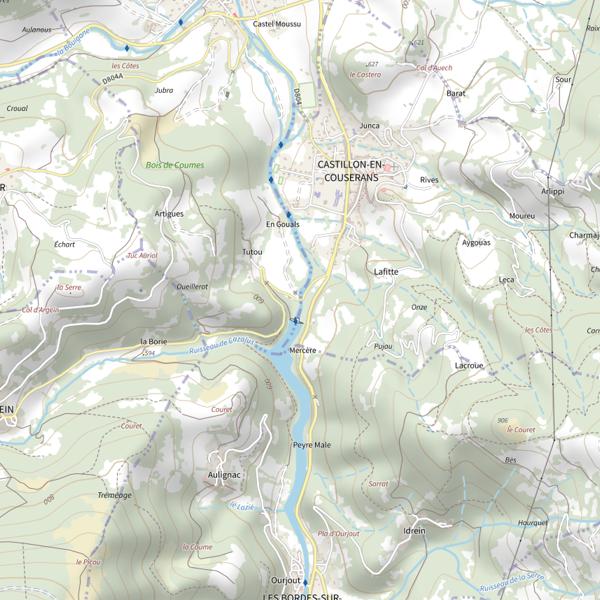 Plan cartographique de Lez à Audressein
