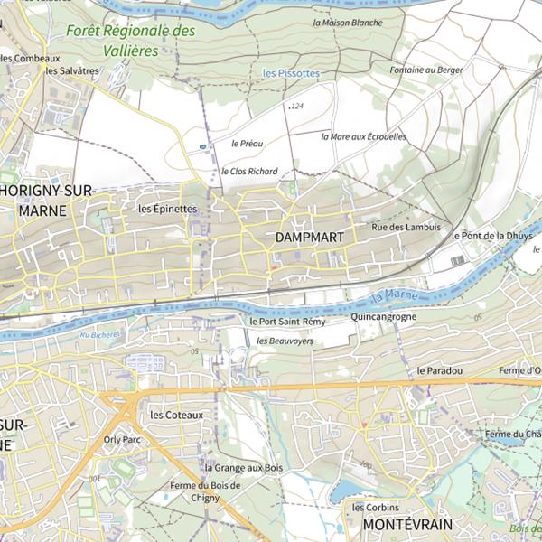 Plan cartographique de L'Hameçon de Dampmart-Lagny