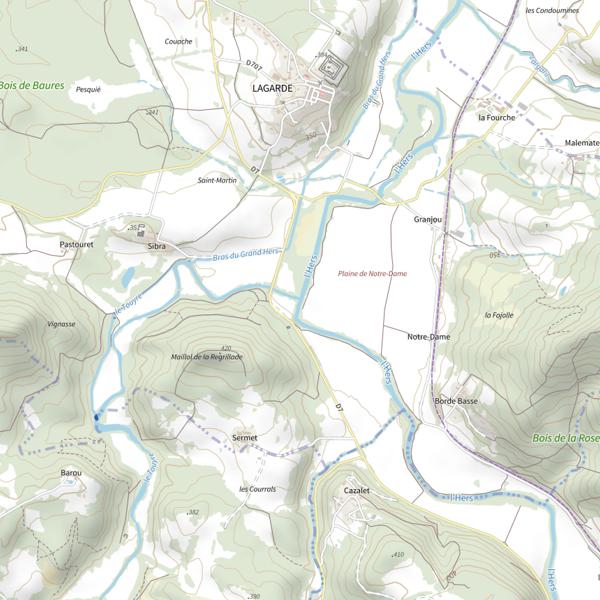 Plan cartographique de L'Hers Vif 2ème catégorie