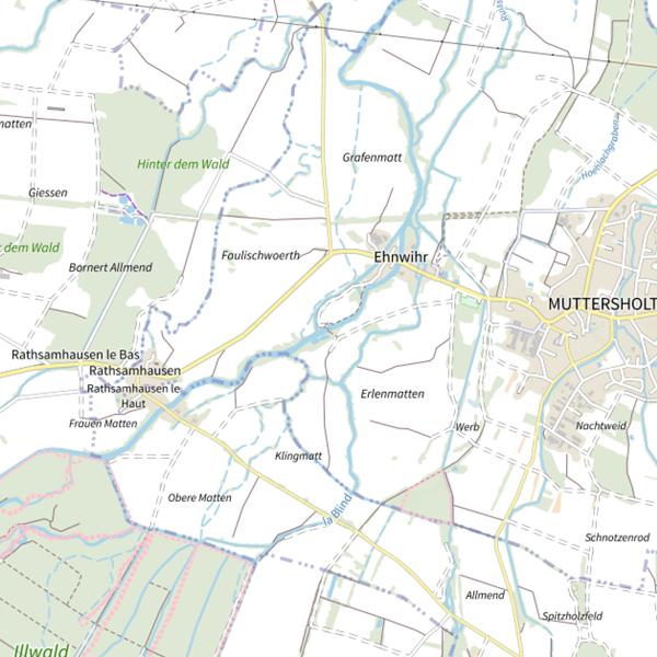 Plan cartographique de L’Ill à Muttersholtz