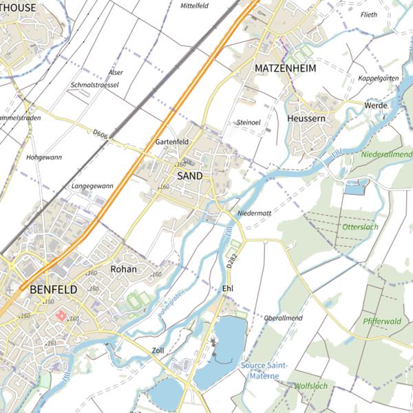 Plan cartographique de L’Ill à Sand