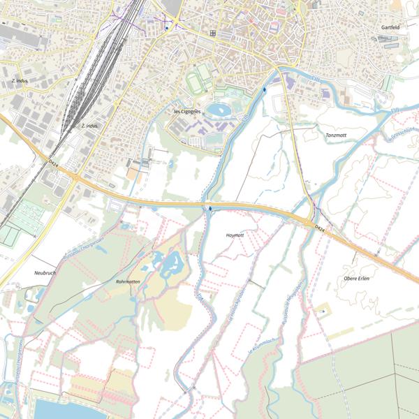 Plan cartographique de L’Ill à Sélestat
