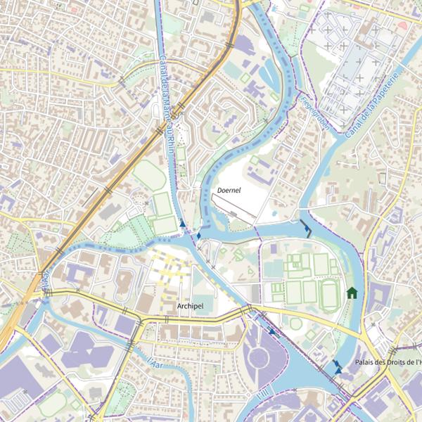 Plan cartographique de L’Ill à Strasbourg