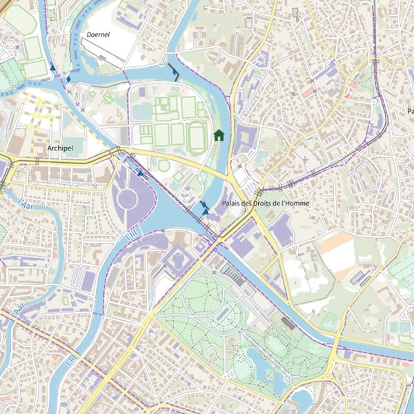 Plan cartographique de L’Ill (barrage à aiguilles) à Strasbourg