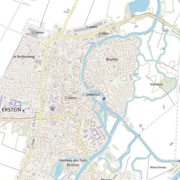 Plan cartographique de L'Ill (Bas-Rhin)