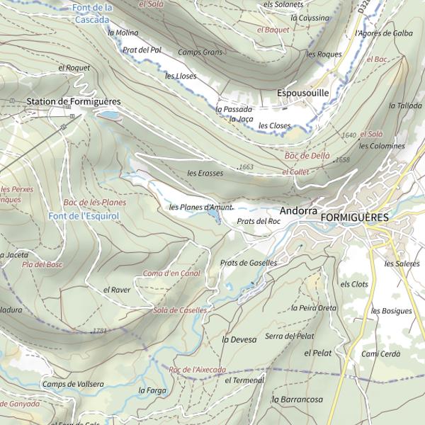 Plan cartographique de Llac de l'Oliva