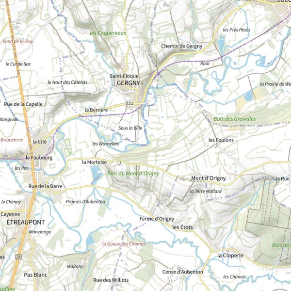 Plan cartographique de L'Oise (Aisne)