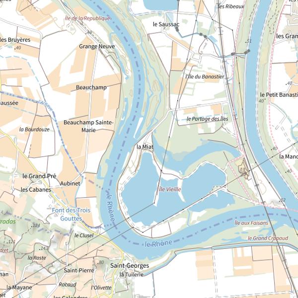 Plan cartographique de Lône de Lamiat
