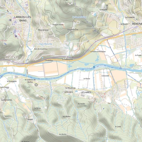Plan cartographique de L'Orb