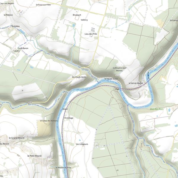 Plan cartographique de L’Orne à Grimbosq