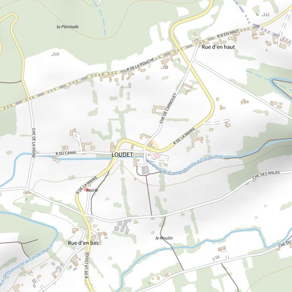 Plan cartographique de Loudet