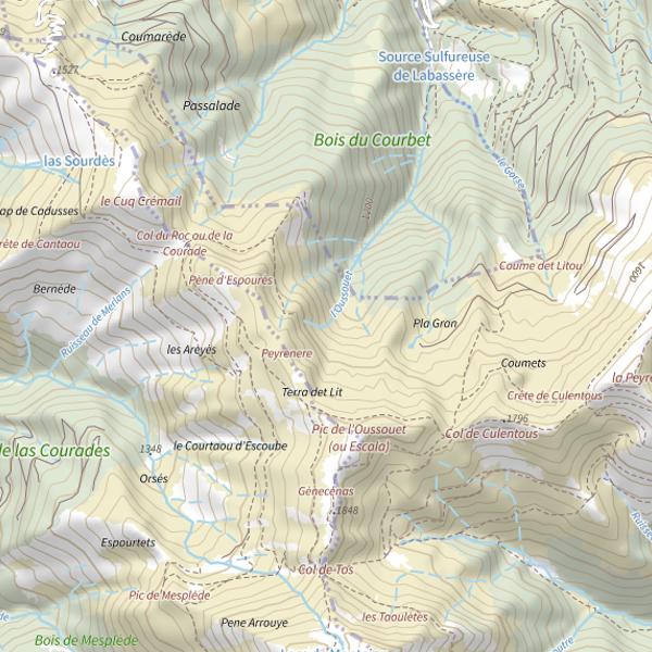 Plan cartographique de L'Oussouet