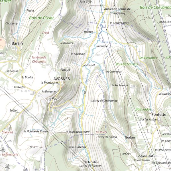 Plan cartographique de L'Ozerain