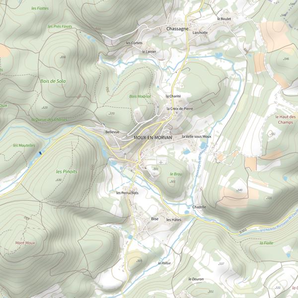 Plan cartographique de Mairie de Moux En Morvan